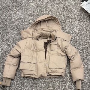 Maniere De Voir Beige Puffer Jacket